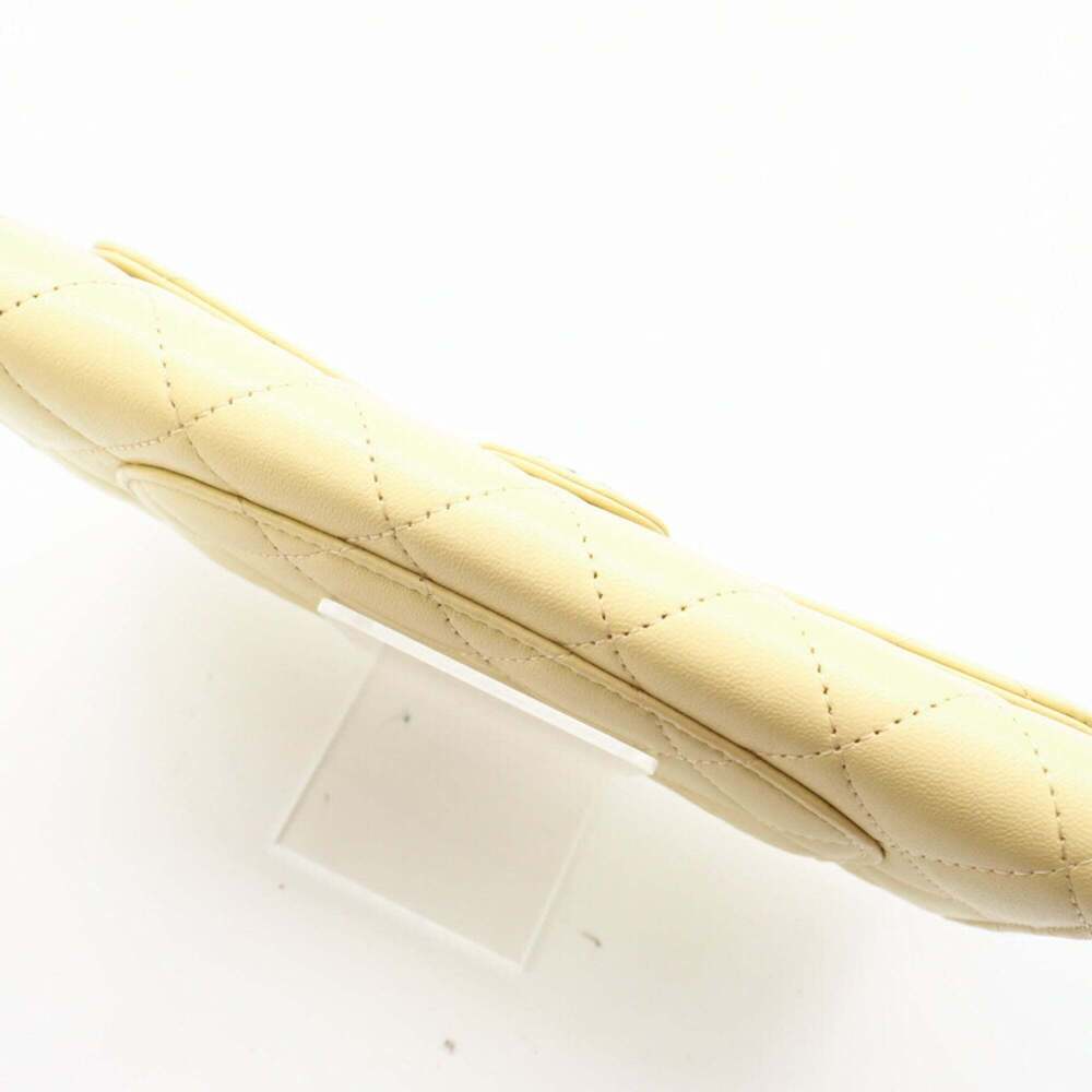 CHANEL Yellow Lambskin Leather Wallet - Picture 6 of 13